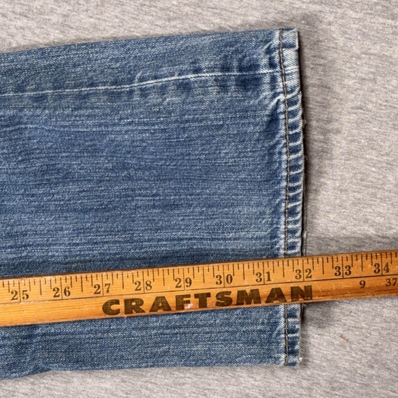 Polo Ralph Lauren Hampton Straight Red Line Selvedge Blue Denim Jeans Mens 40x32 - Picture 12 of 13